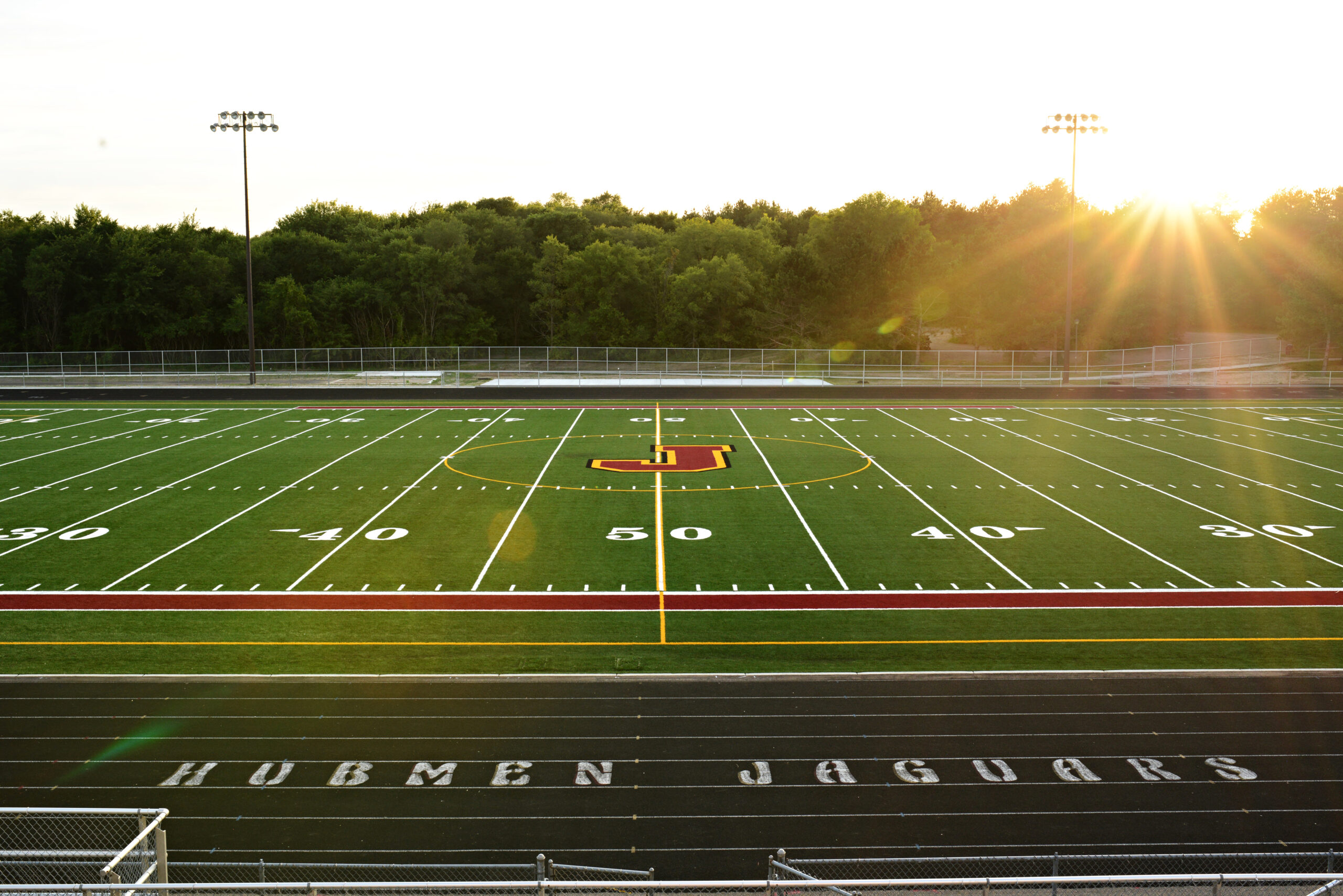 Jordan Hubmen Jaguars football field at sunset
